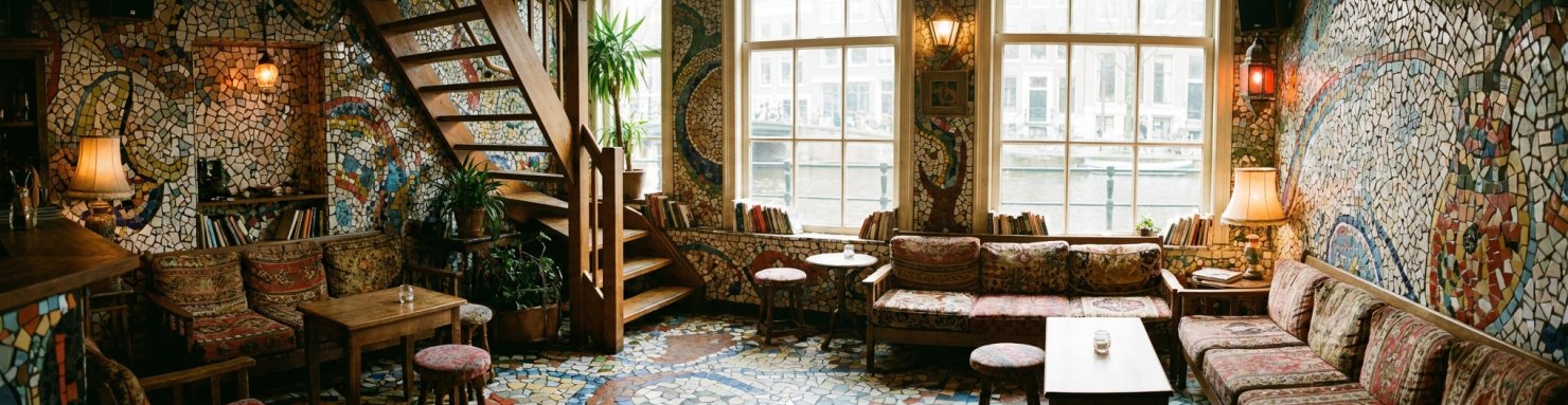 Intérieur mosaïque du coffeeshop Abraxas à Amsterdam
