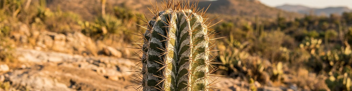 Astrophytum ornatum cactus colonnaire mexicain à longues épines miel