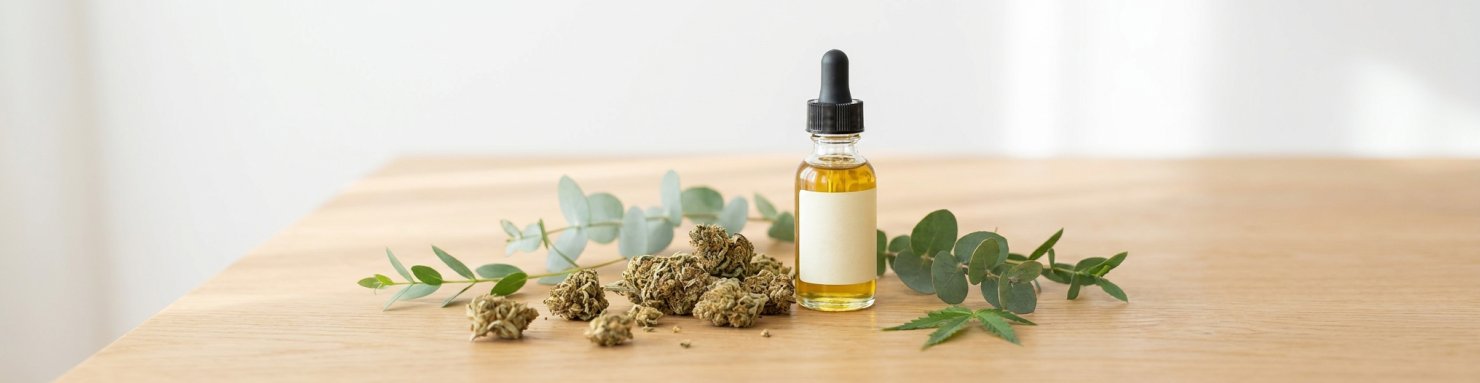 Fleurs de chanvre CBD et flacon d'huile, écho légal de l'héritage cannabis de Bob Marley