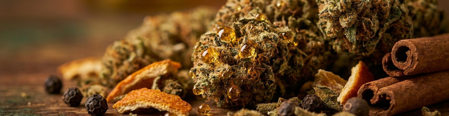 Kosher Kush profil aromatique terpènes myrcène caryophyllène limonène famille OG