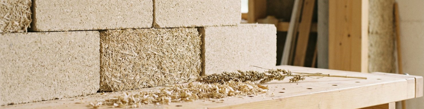 Matériaux d'une maison en chanvre : chènevotte, fibres et brique de chanvre pour la construction