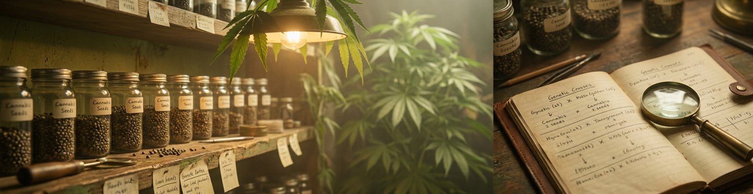 Atelier breeder vintage évoquant le travail de Sam the Skunkman sur la génétique cannabis Skunk 1